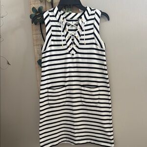 Kate Spade Breton sleeveless Striped lace up cotton Dress size xxs pre owned